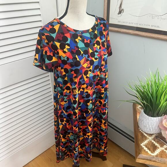 LULAROE X DISNEY Womens Dress Small All Over Minnie Mouse Pattern Retro New Wave - Picture 3 of 10